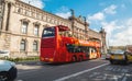 Barcelona city tour double-decker bus Royalty Free Stock Photo