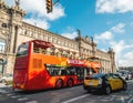 Barcelona city tour double-decker bus Royalty Free Stock Photo