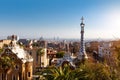Barcelona city view from Park Guell. Royalty Free Stock Photo