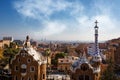 Barcelona city view from Park Guell. Royalty Free Stock Photo