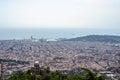 Barcelona city view from the top of Tibidabo mountain Royalty Free Stock Photo