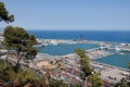 Barcelona Commercial Port seen from Above with Container Depot Royalty Free Stock Photo