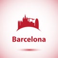 Barcelona detailed silhouette. Trendy vector illustration, flat style