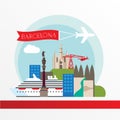 Barcelona detailed silhouette. Trendy vector illustration, flat style