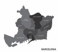 Barcelona districts map