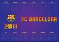 2019 Barcelona FC Calendar in Spanish