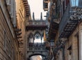 Barcelona Gothic Quarter, Carrer del Bisbe Bishop Street Royalty Free Stock Photo