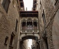 Barcelona Gothic Quarter, Carrer del Bisbe Royalty Free Stock Photo