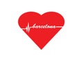 Barcelona heart rate pulse love symbol city
