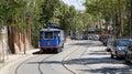 Barcelona historical blue tram
