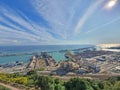 Barcelona industrial port above view Royalty Free Stock Photo