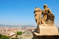 Barcelona and its skyline from Montjuich, Spain