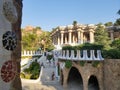 Barcelona, July 2017: Park Guell of the arquitect Gaudi in Barcelona, Spain Royalty Free Stock Photo