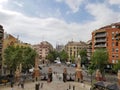 Barcelona, July 2017: View of Sagrada Familia from Sanit Pau Hos