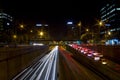 Barcelona. The lights of the night city. Royalty Free Stock Photo