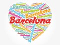 Barcelona love heart word cloud