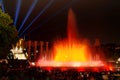 Barcelona magic fountain in Plaza de Espana, Spain