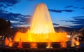 Barcelona magic fountain in Plaza de Espana, Spain