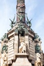 Monument to Christopher Columbus at the lower end of La Rambla in Barcelona Spain Royalty Free Stock Photo