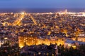 Barcelona night panoramic view, Spain