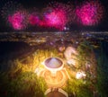 Barcelona night view from the Tibidabo Mountain Royalty Free Stock Photo