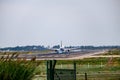 BARCELONA, OCTOBER 2017: Plane taking off in Barcelona airport