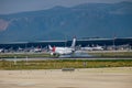 BARCELONA, OCTOBER 2017: Plane taking off in Barcelona airport