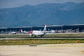 BARCELONA, OCTOBER 2017: Plane taking off in Barcelona airport