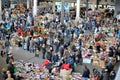 Barcelona old Spanish town market bazaar cityscape people background