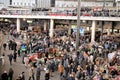 Barcelona old Spanish town market bazaar cityscape people background