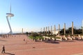 Barcelona olympic park (Anella Olimpica) and Montjuic Communications Tower Royalty Free Stock Photo