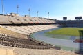 Barcelona Olympic Stadium (Estadi Olimpic Lluis Companys) on mountain Montjuic Royalty Free Stock Photo