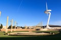 Barcelona Olympic Stadium, olympic park, Placa d Europa and Montjuic Communications Tower Royalty Free Stock Photo