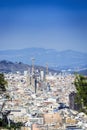 Barcelona panorama with Sagrada Familia, Spain