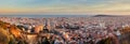 Barcelona panorama at sunset