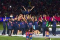 Barcelona players celebration Royalty Free Stock Photo