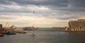 Barcelona Port Cruisers Terminal stormy sky Royalty Free Stock Photo