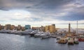 Barcelona port luxury vessels anchored