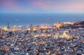 Barcelona and port at night Royalty Free Stock Photo