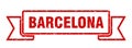 Barcelona ribbon banner. Barcelona grunge band sign.