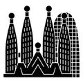 Barcelona - sagrada familia icon, vector illustration, black sign on isolated background Royalty Free Stock Photo