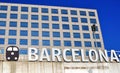 Barcelona sign on the Sants railway station Royalty Free Stock Photo