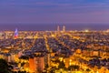 Barcelona skyline at Blue Hour
