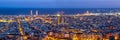 Barcelona skyline city town overview with Sagrada Familia church cathedral panorama in Spain Royalty Free Stock Photo