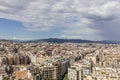 Barcelona skyline with dark clouds coming Royalty Free Stock Photo