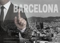 Barcelona skyline panorama concept background Royalty Free Stock Photo