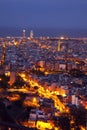 Barcelona skyline panorama at night Royalty Free Stock Photo