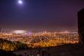 Barcelona skyline panorama at night from Turo Rovira, Catalonia, Spain Royalty Free Stock Photo