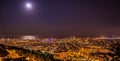 Barcelona skyline panorama at night from Turo Rovira, Catalonia, Spain Royalty Free Stock Photo