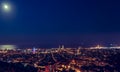 Barcelona skyline panorama at night from Turo Rovira, Catalonia, Spain Royalty Free Stock Photo